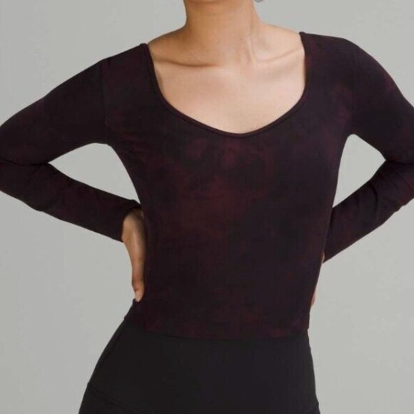 Lululemon Align Long Sleeve Shirt Diamond Dye Casis/ Black 10 - Picture 1 of 3